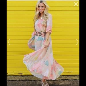 Chicwish floral maxi dress large